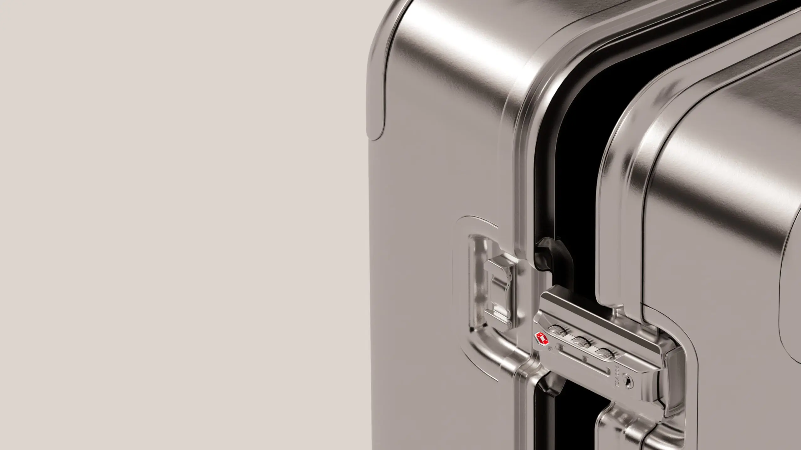 Built in TSA lock on Silver Suitcase