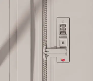 Integrated TSA Zipper Lock on White Suitcase