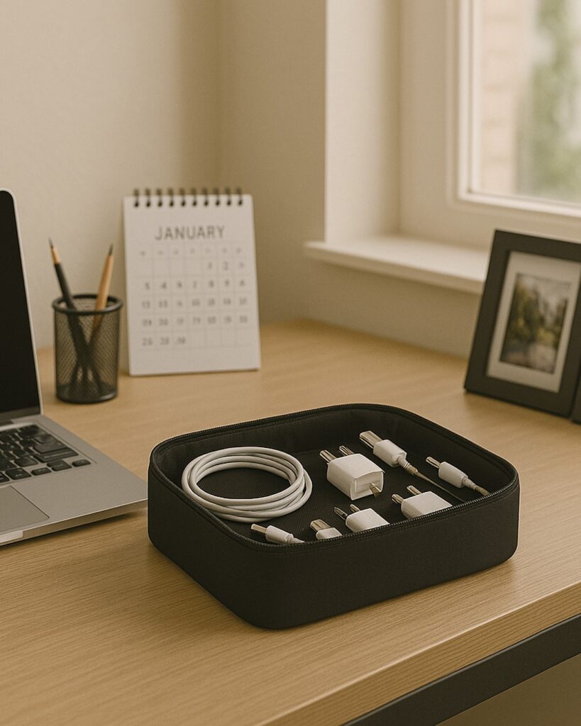 Travel Sentry | How to Use Packing Cubes (Beyond Just Travel) Packing cube being used to store electronic items