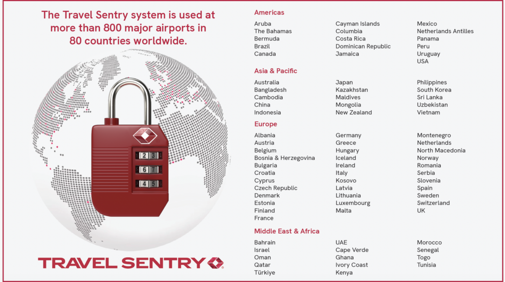 Travel Sentry | What Countries Accept TSA Locks? Travel Sentry | What Countries Accept TSA Locks?