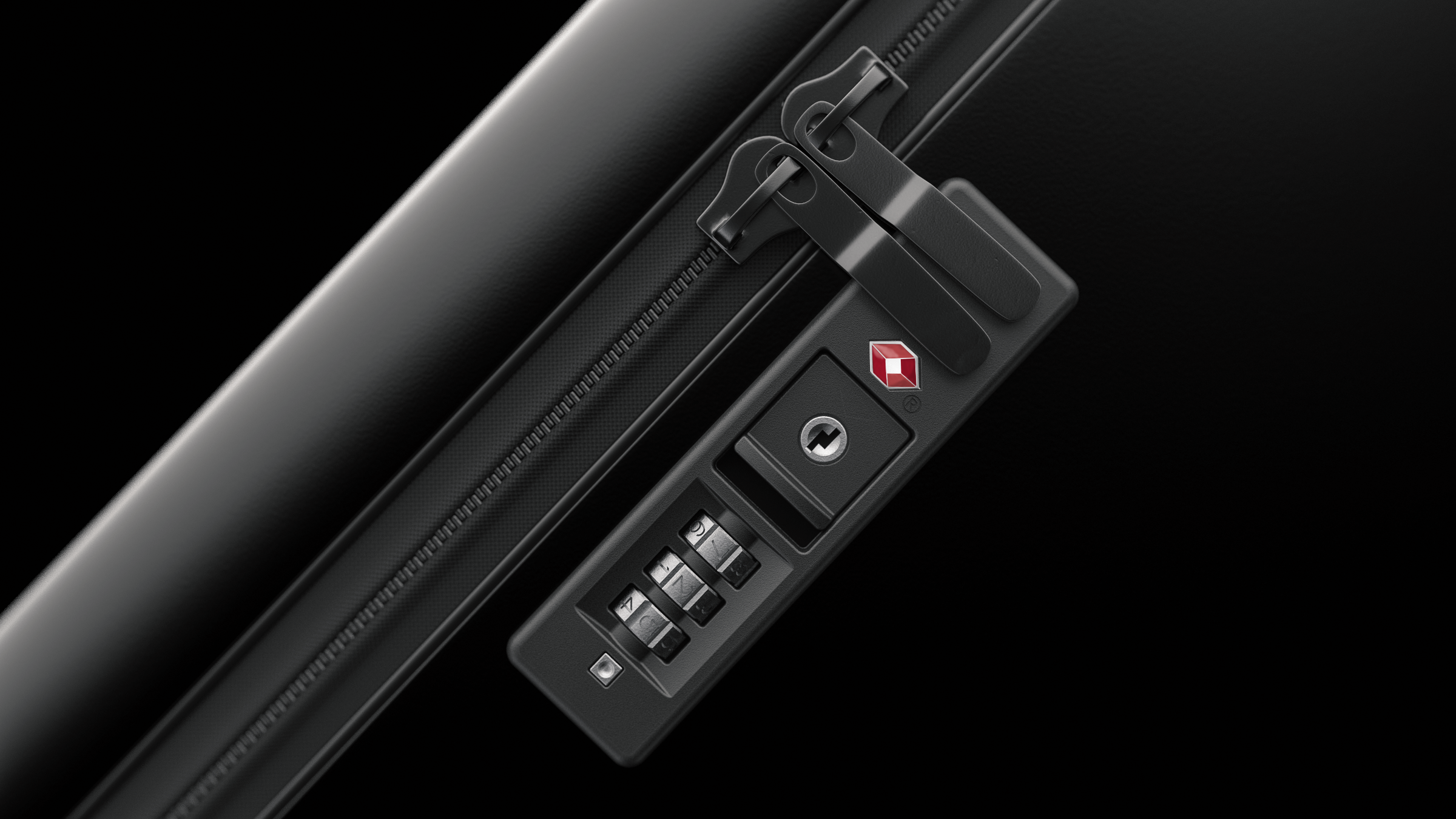 Black tsa zipper lock