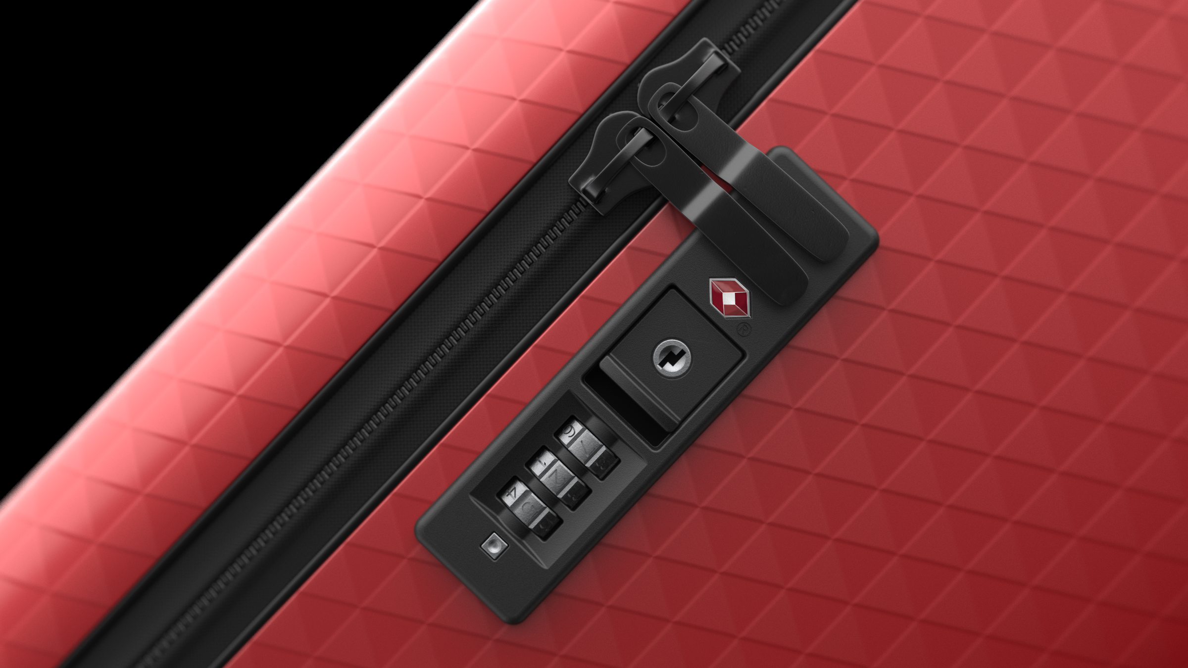 red luggage tsa zipper lock